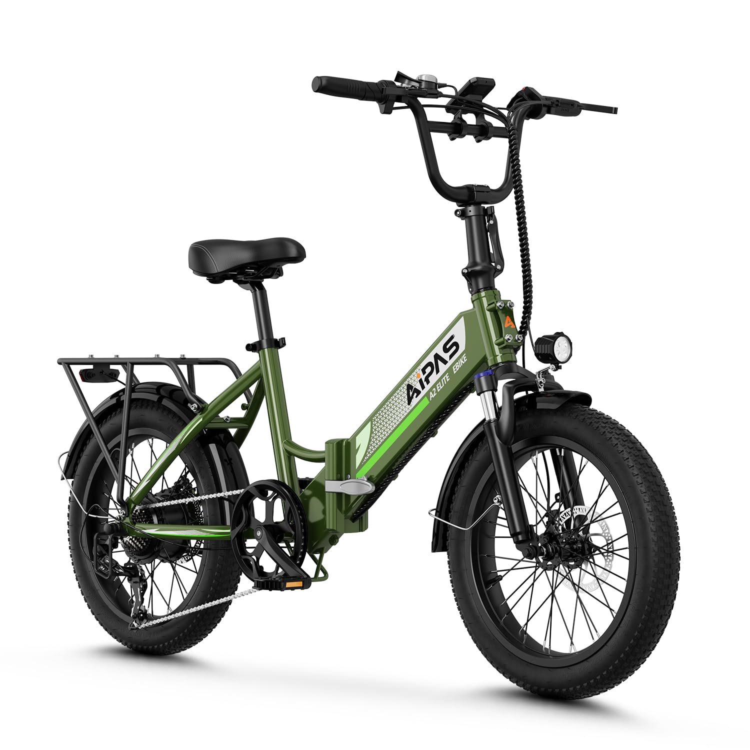 Aipas A2 Folding Electric Bike for Adults, 20" Fat Tire Commuter Ebike