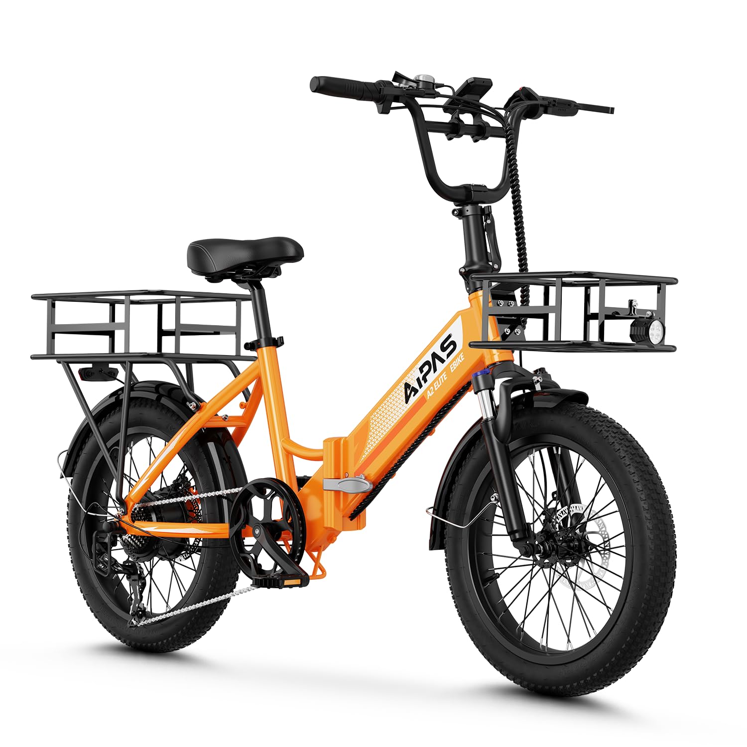 Aipas A2 Folding Electric Bike for Adults, 20" Fat Tire Commuter Ebike