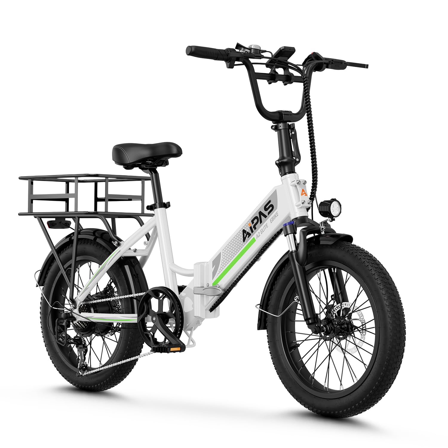 Aipas A2 Folding Electric Bike for Adults, 20" Fat Tire Commuter Ebike