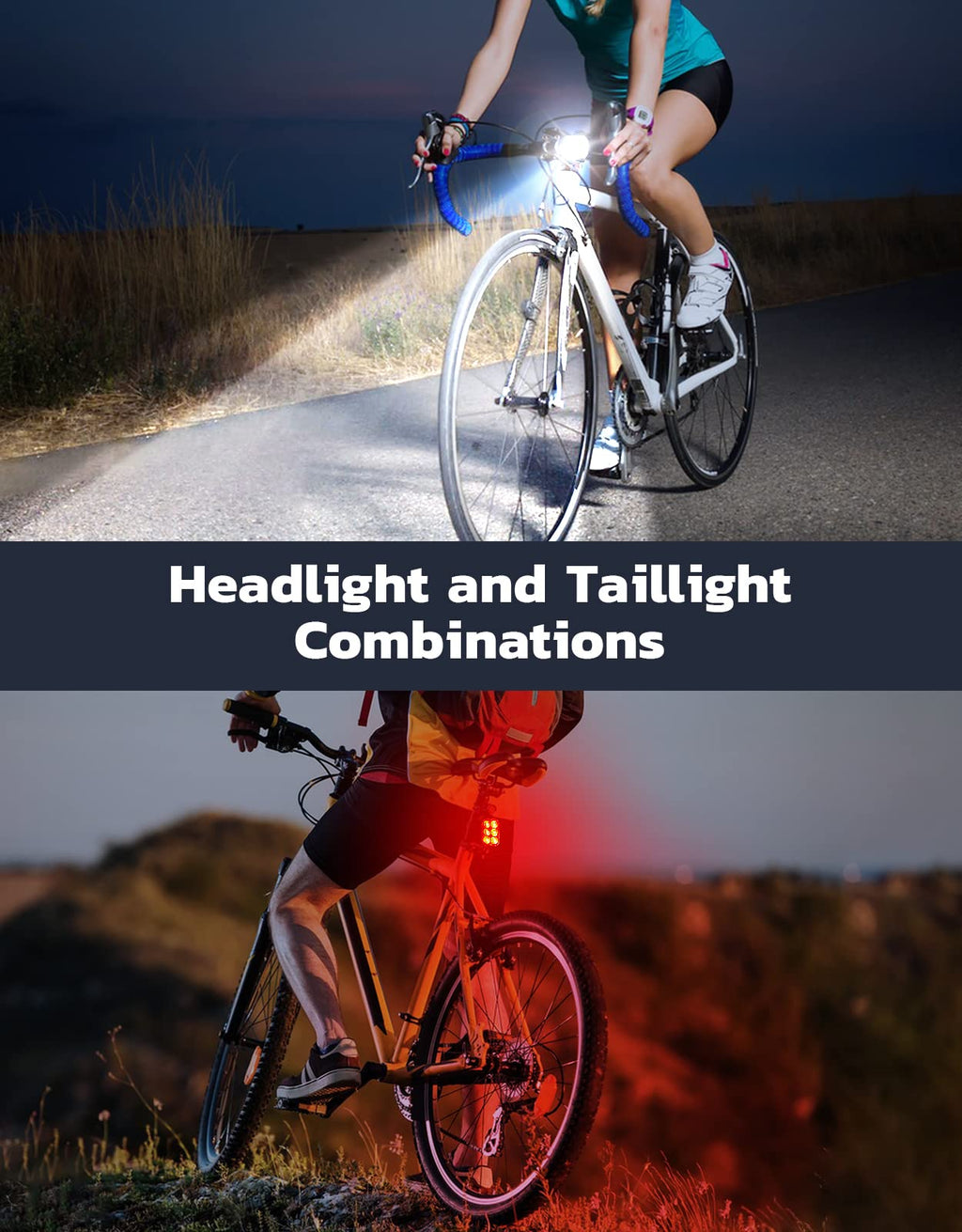 USB Rechargeable Bike Light Set
