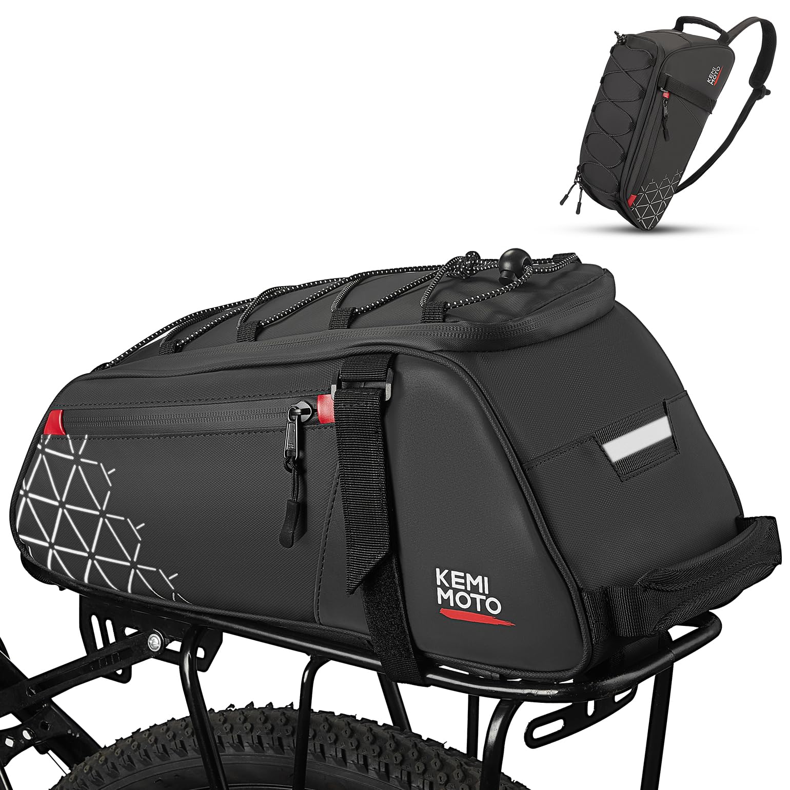 KEMIMOTO Bike Bag Rear Rack Bag Bicycle Trunk Bag