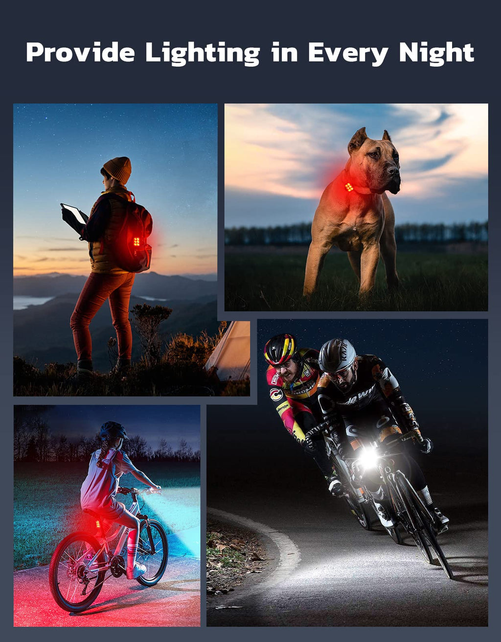 USB Rechargeable Bike Light Set