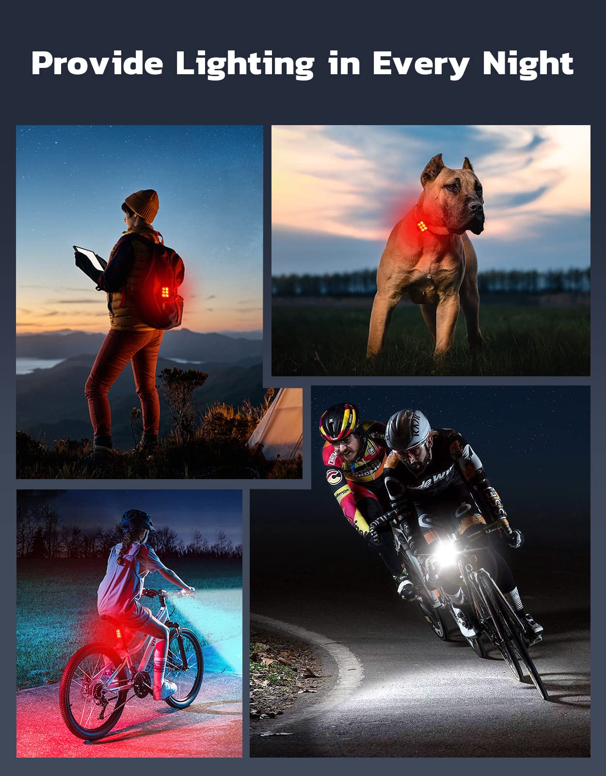 USB Rechargeable Bike Light Set