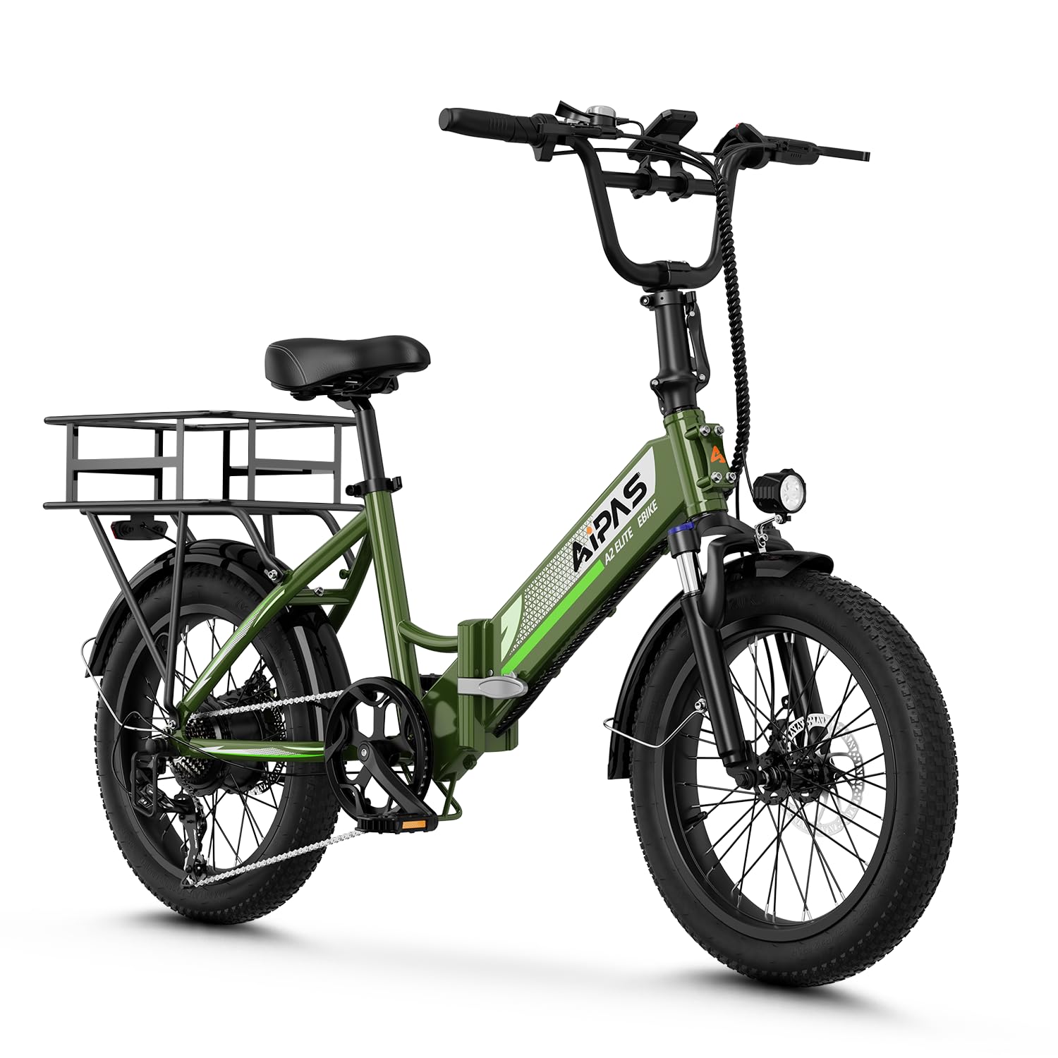 Aipas A2 Folding Electric Bike for Adults, 20" Fat Tire Commuter Ebike