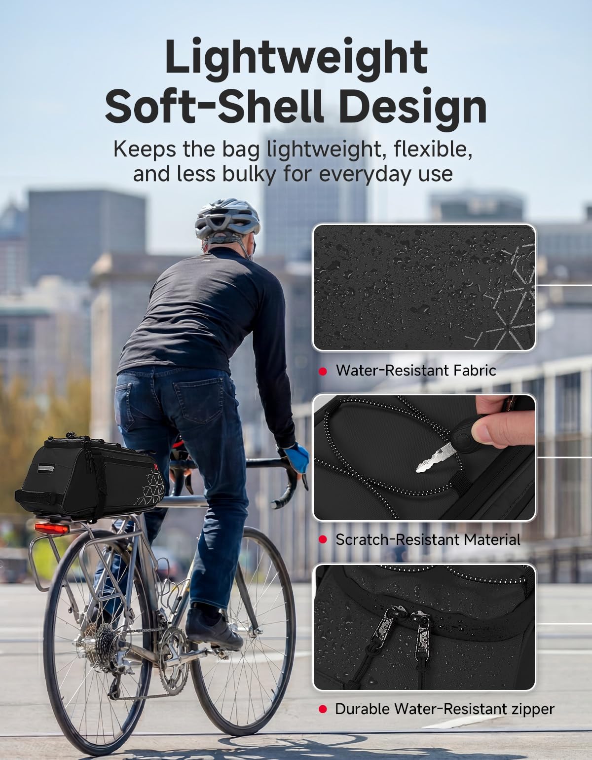 KEMIMOTO Bike Bag Rear Rack Bag Bicycle Trunk Bag
