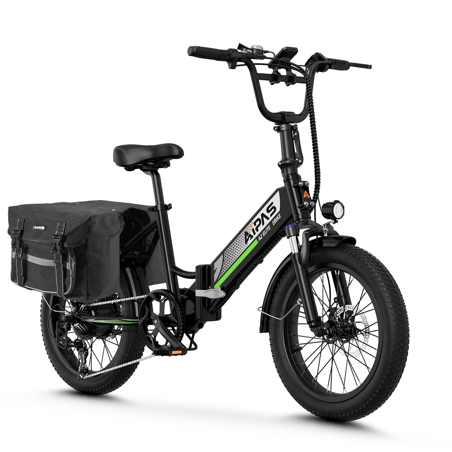 Aipas A2 Folding Electric Bike for Adults, 20" Fat Tire Commuter Ebike