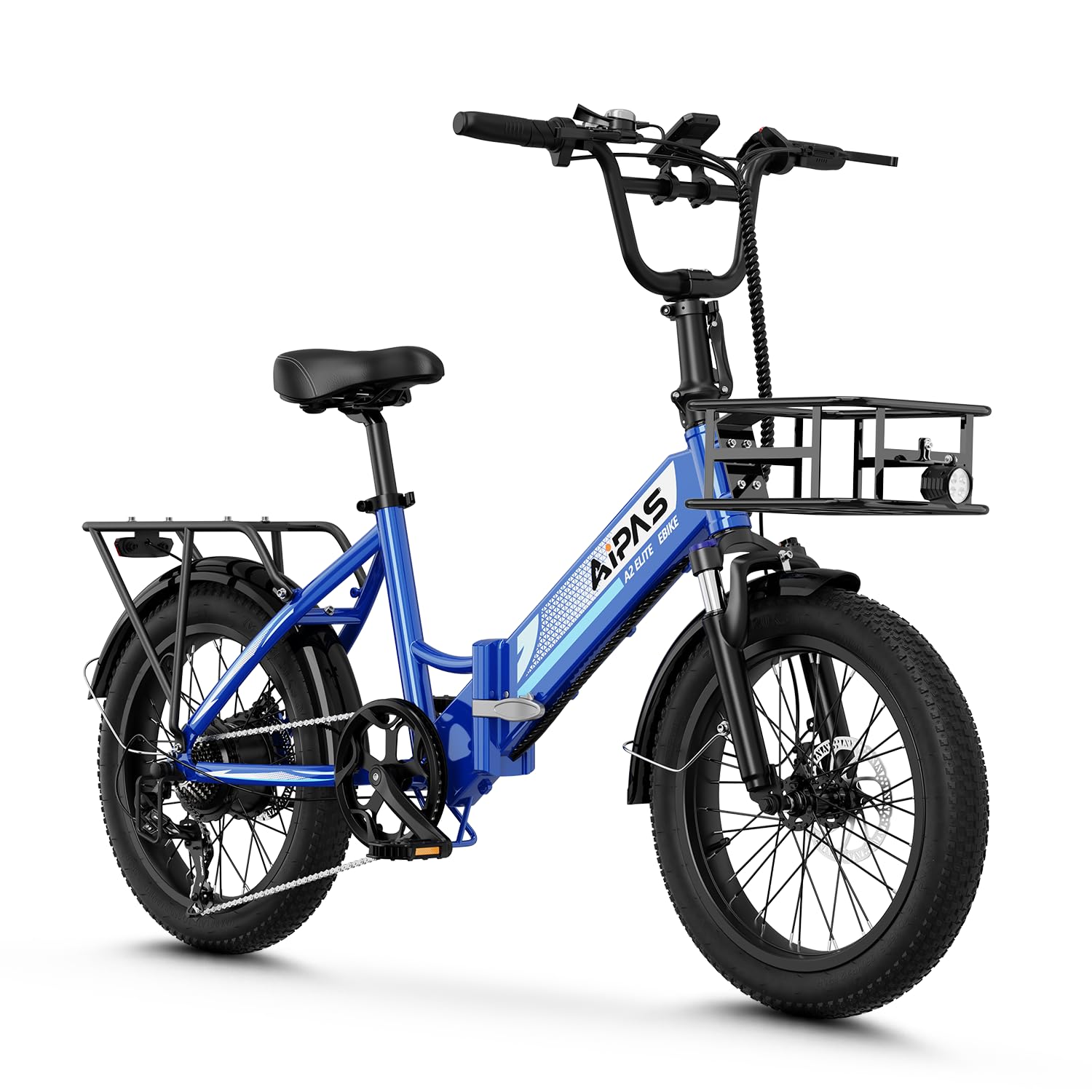 Aipas A2 Folding Electric Bike for Adults, 20" Fat Tire Commuter Ebike
