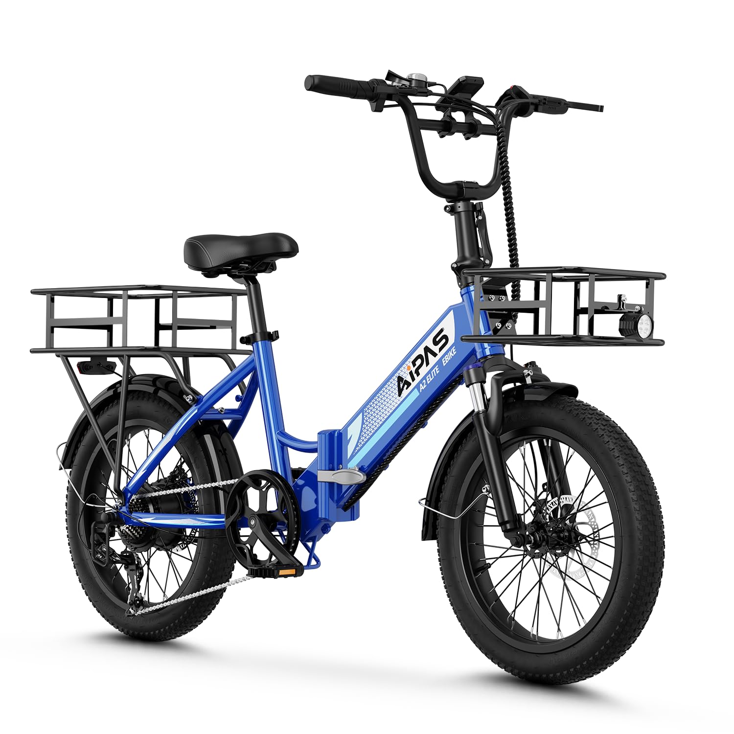 Aipas A2 Folding Electric Bike for Adults, 20" Fat Tire Commuter Ebike