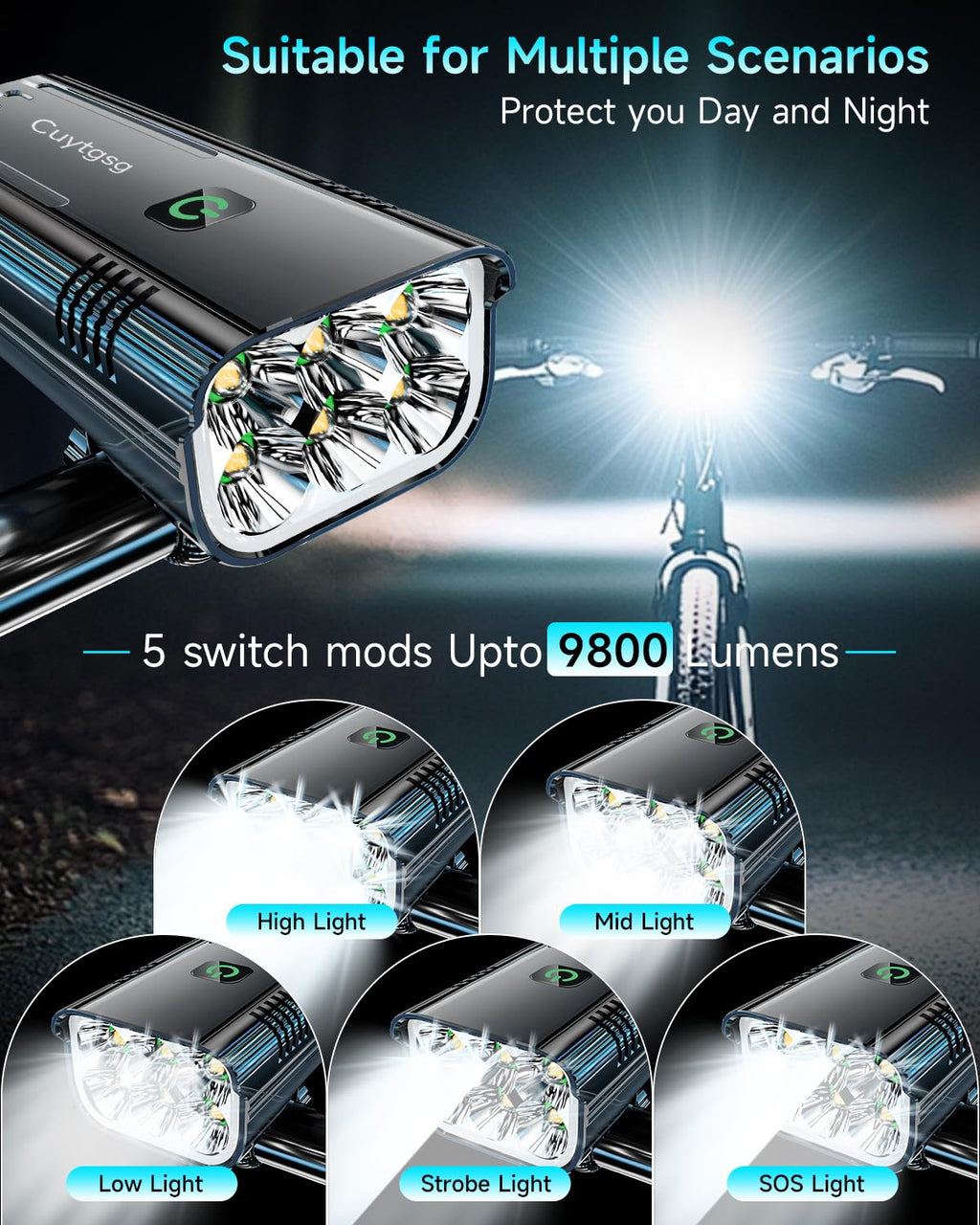 Rechargeable Bike Light Set