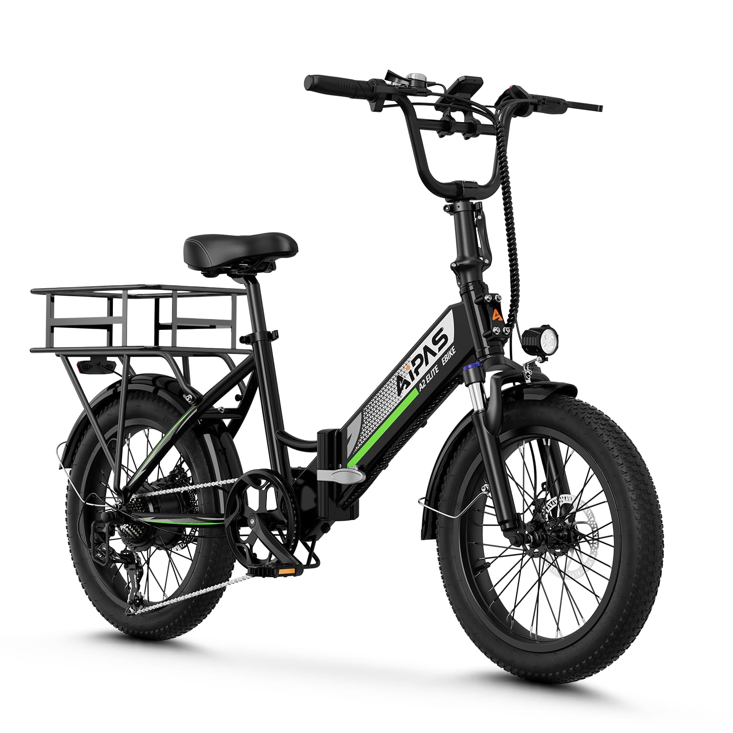 Aipas A2 Folding Electric Bike for Adults, 20" Fat Tire Commuter Ebike