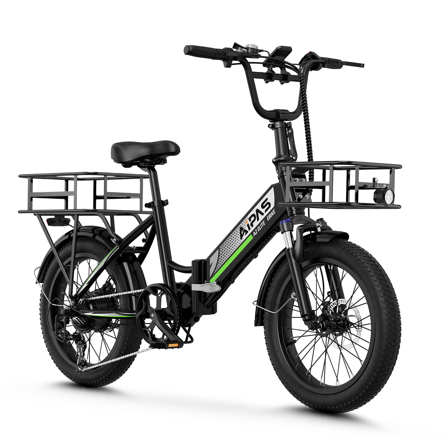 Aipas A2 Folding Electric Bike for Adults, 20" Fat Tire Commuter Ebike