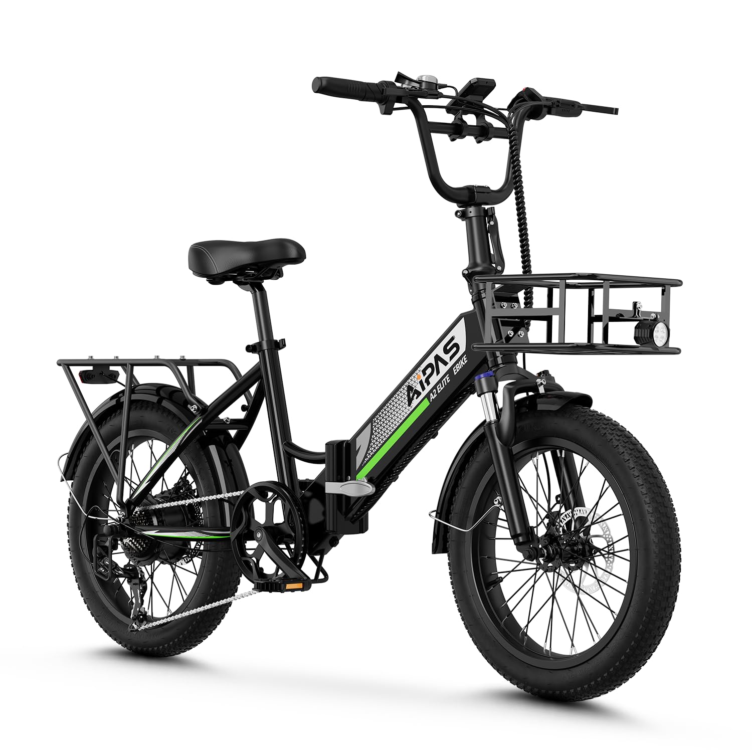 Aipas A2 Folding Electric Bike for Adults, 20" Fat Tire Commuter Ebike