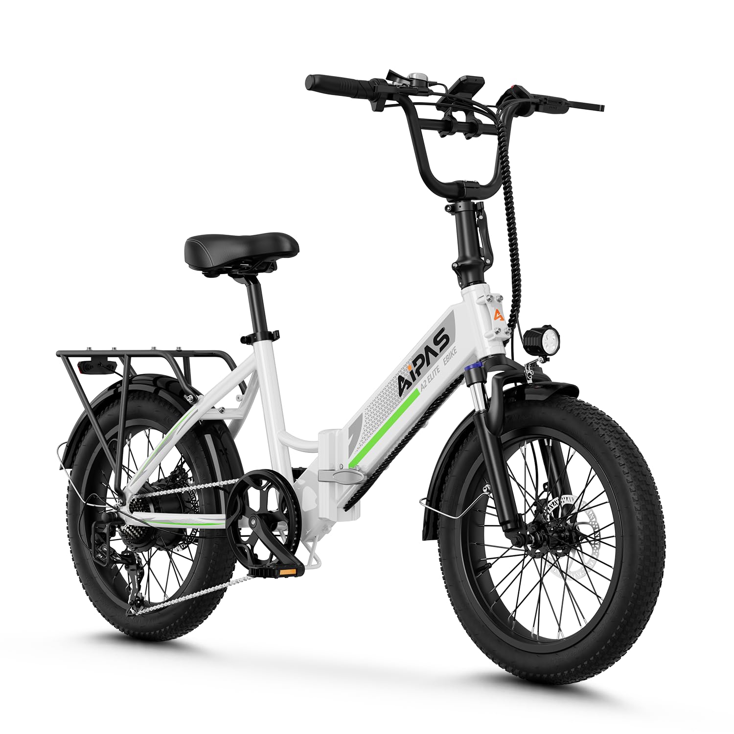 Aipas A2 Folding Electric Bike for Adults, 20" Fat Tire Commuter Ebike