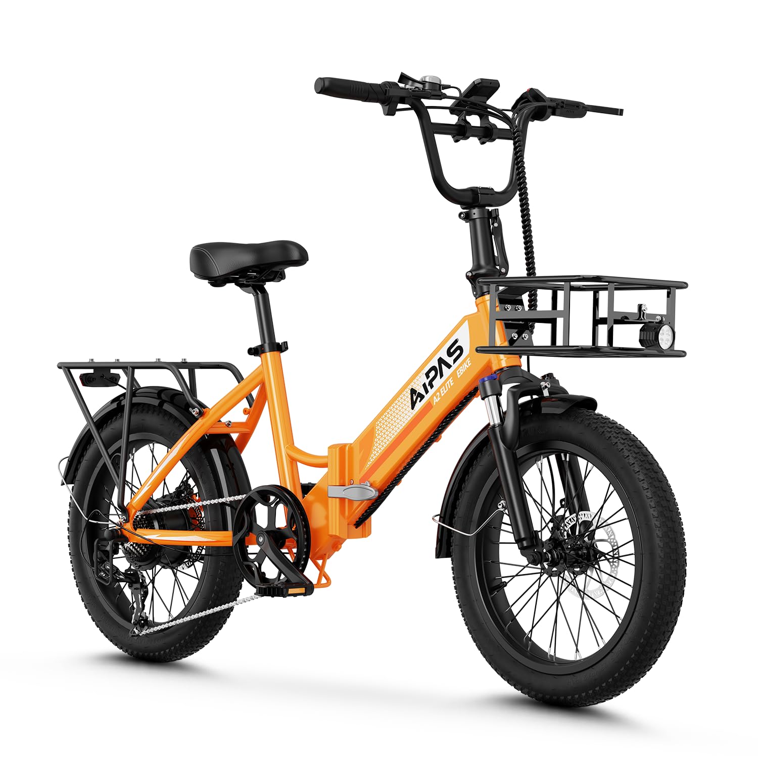 Aipas A2 Folding Electric Bike for Adults, 20" Fat Tire Commuter Ebike