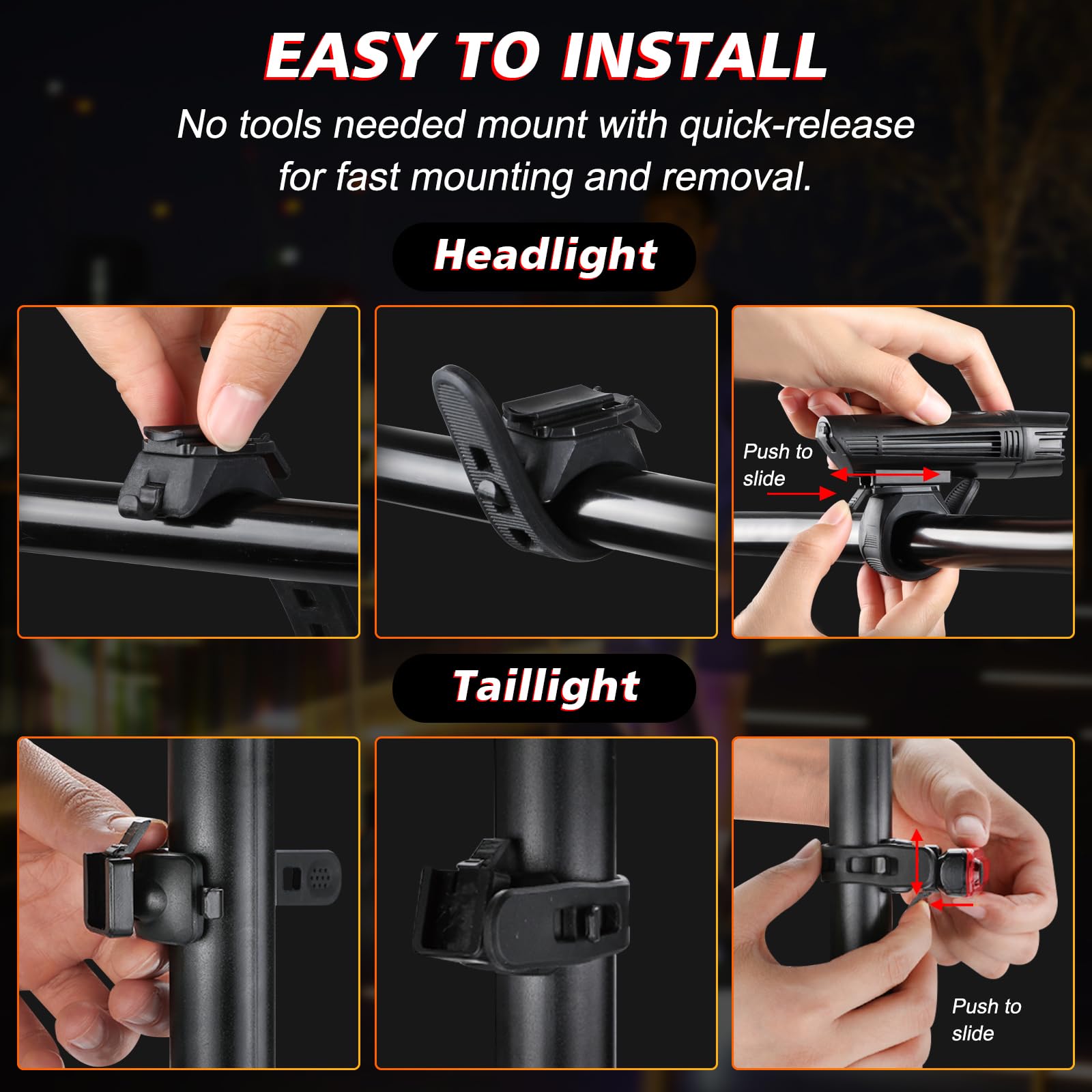 USB Rechargeable Bike Light Set