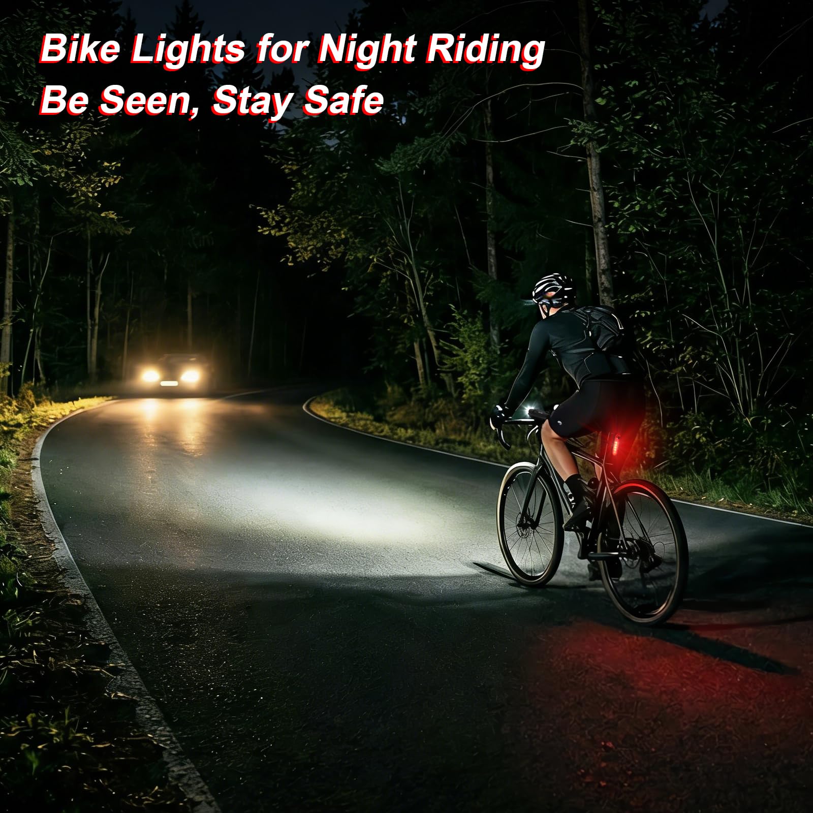 USB Rechargeable Bike Light Set