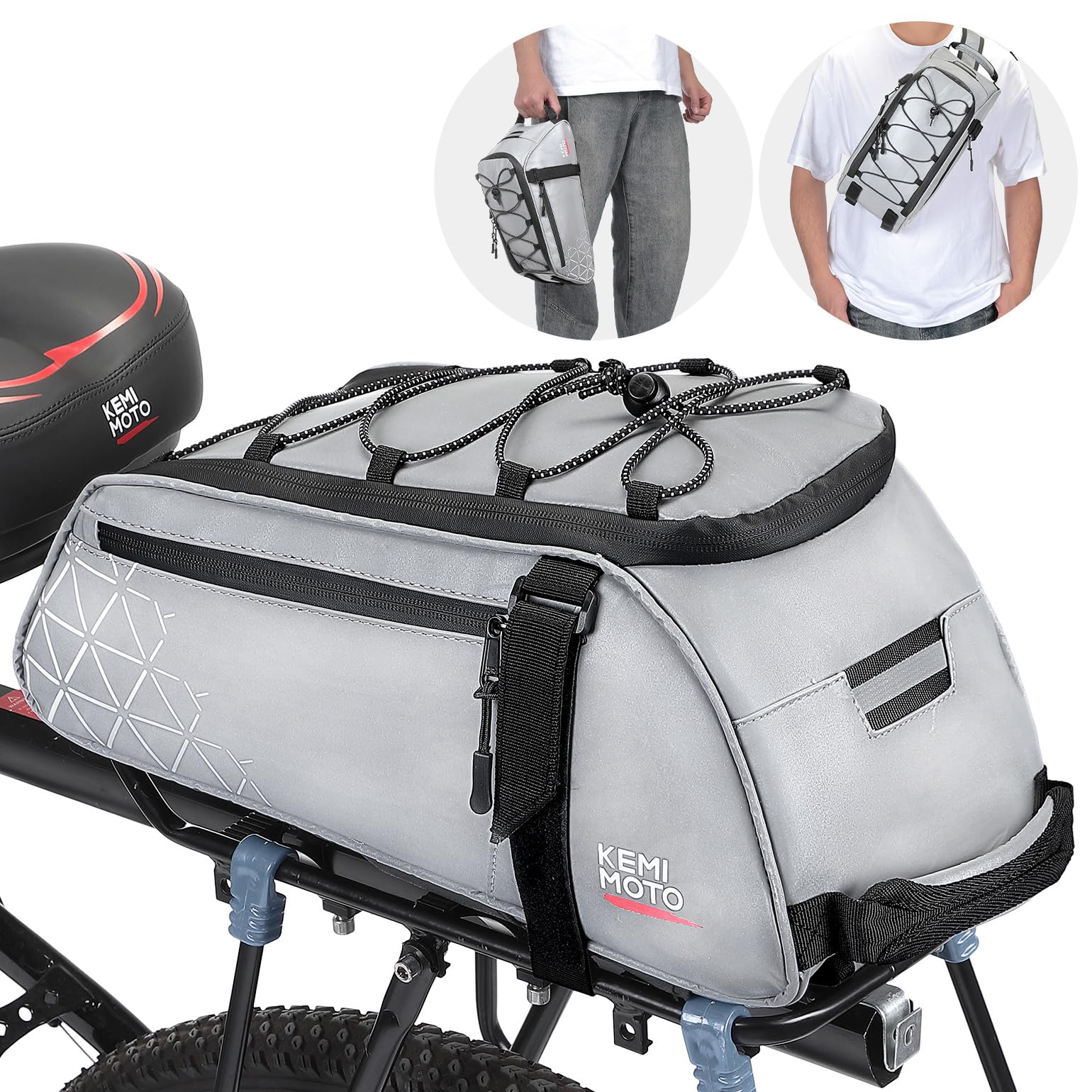 KEMIMOTO Bike Bag Rear Rack Bag Bicycle Trunk Bag